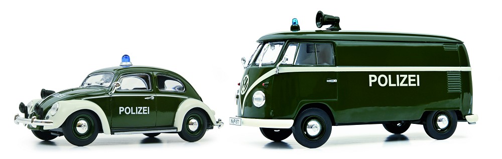 MHI 2er Set Polizei, VW Käfer und VW T1 Kasten 1:32
