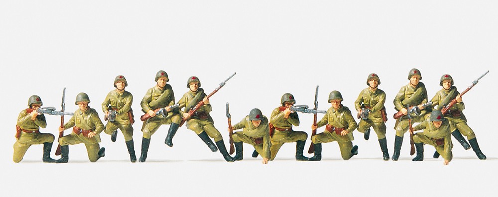 Infanterie, aufgesessen. UdSSR 1942. 12 unbemalte Miniaturfi